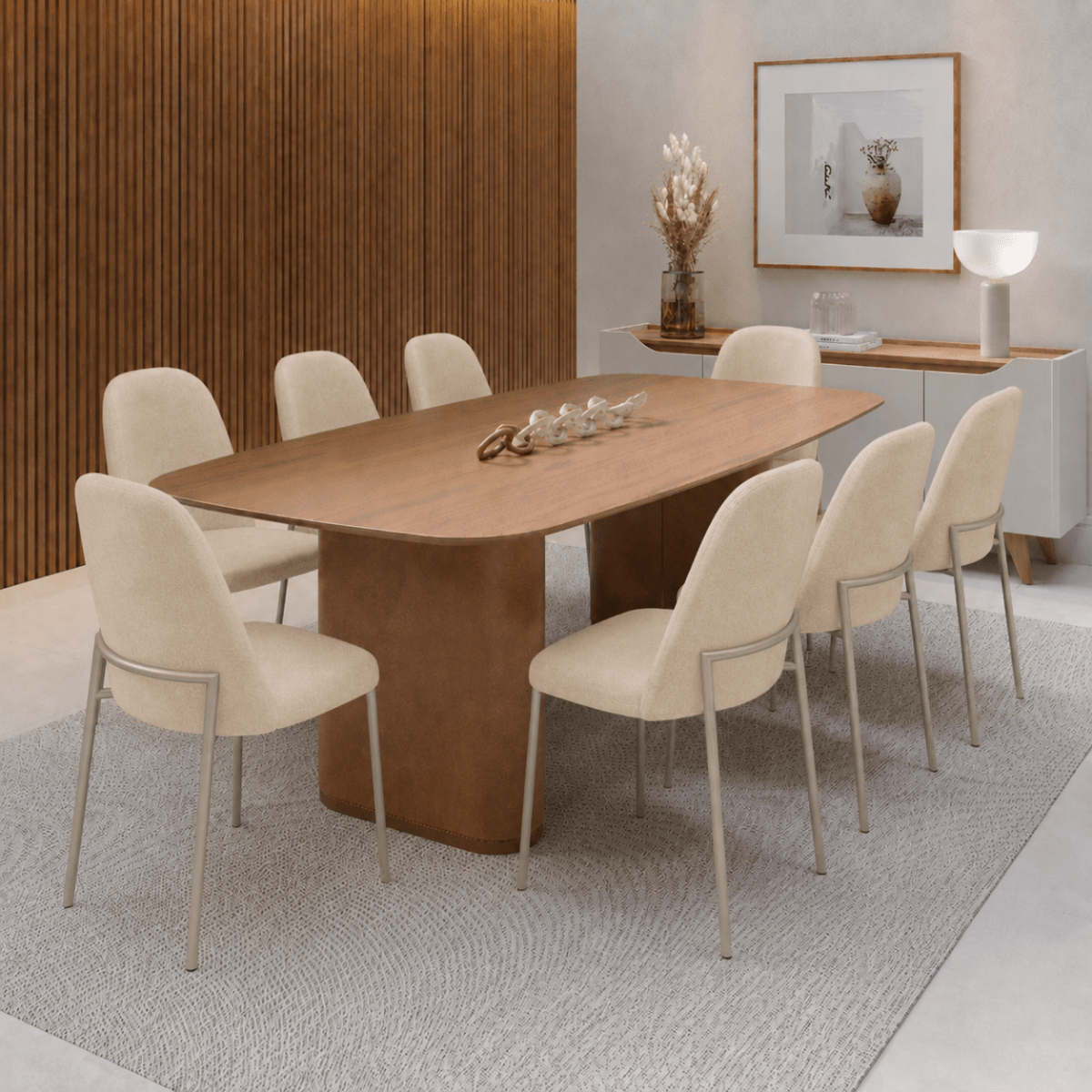 Conjunto de Jantar Mesa Retangular Lintz 6 Cadeiras Lucille - Província - Mesa 6 Cadeiras