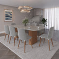 Conjunto de Jantar Mesa Retangular Lintz 8 Cadeiras Giratórias Dakota - Província - Mesa 8 Cadeiras