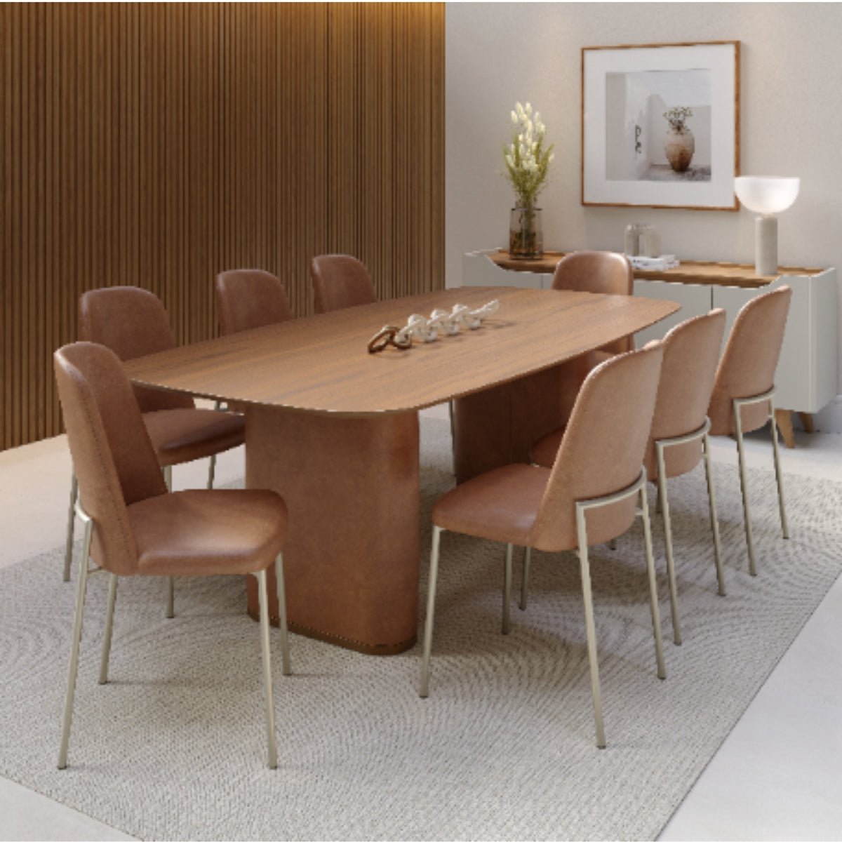 Conjunto de Jantar Mesa Retangular Lintz 8 Cadeiras Lucille - Província - Mesa 8 Cadeiras