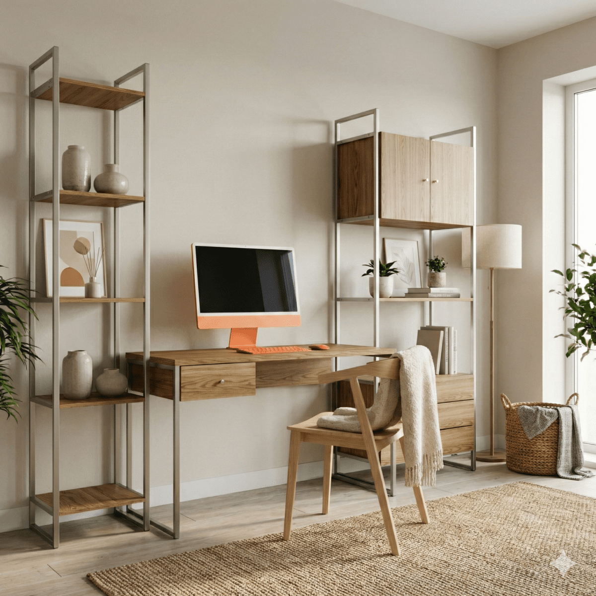 Escrivaninha com 1 Gaveta Voss 120 cm - Freijó c/ Champanhe - Província - Escrivaninhas