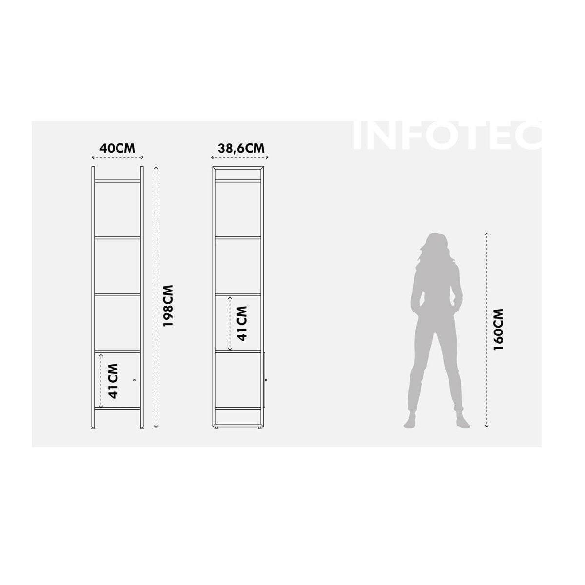 Estante com 1 Porta Voss 40 cm - Freijó c/ Champanhe - Província - Estante