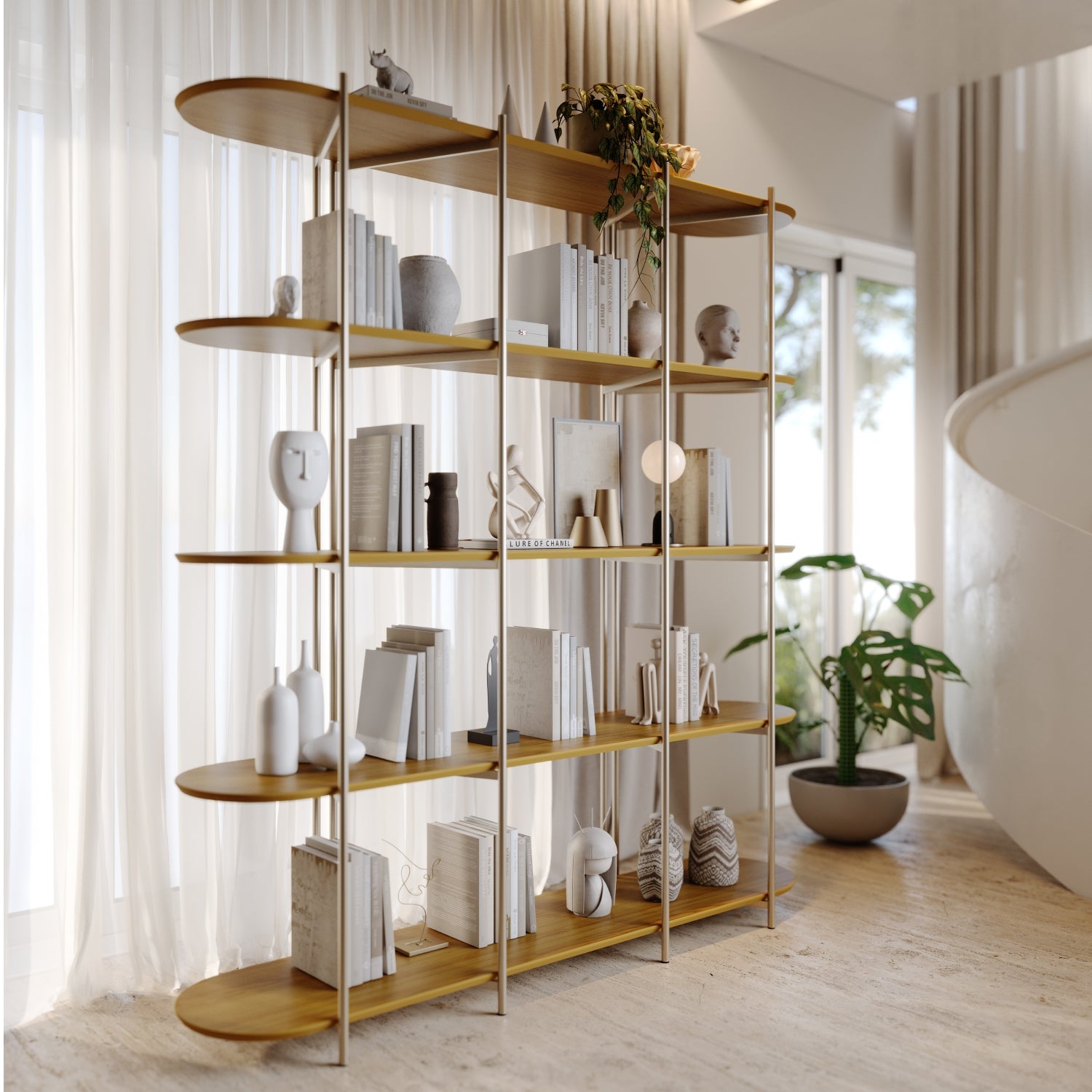 Estante 5 Prateleiras Aço com MDF Enya 180cm