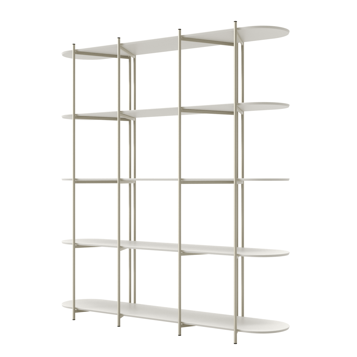 Estante Orgânica Industrial Aço MDF Enya 180 cm - Champanhe - Província - Estante