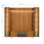 Estante para TV até 75 Polegadas com 2 Cristaleiras Vidro Reflecta 100% MDF com Led Neon Float 254cm - Província - Rack com painel