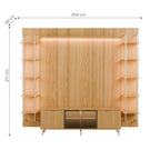 Estante para TV até 75 Polegadas Vidro Reflecta com Prateleiras 100% MDF com Led Neon Float 254cm - Província - Rack com painel
