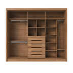 Guarda - Roupa 100% MDF Montclair 3 portas de correr com gaveta porta jóia - 275 cm - Província - Guarda - roupas