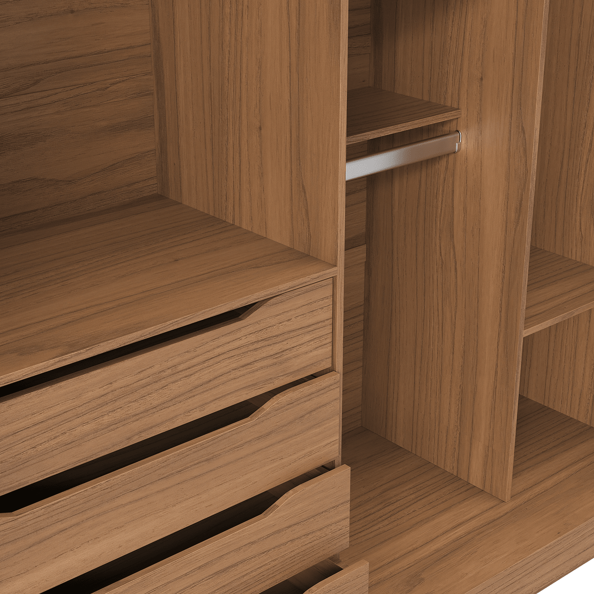 Guarda - Roupa Casal 2 Portas de Correr 4 Gavetas Montclair 186cm Canella com Off - White Fosco - Província - Guarda - roupas