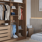 Guarda - Roupa Casal 2 Portas de Correr 4 Gavetas Montclair 186cm Canella com Off - White Fosco - Província - Guarda - roupas