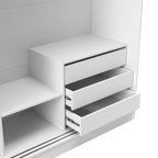 Guarda Roupa Casal 2 Portas de Correr c/ Espelho Gavino 238cm Carvalho - Província - Guarda - roupas