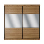 Guarda Roupa Casal 2 Portas de Correr c/ Espelho Gavino 238cm Carvalho - Província - Guarda - roupas