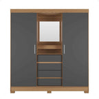 Guarda - Roupa Casal 2 Portas de Correr c/ Espelho Italo Carvalho com Grafite - Província - Guarda - roupas