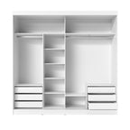 Guarda Roupa Casal 2 Portas de Correr com Espelho Gavino 238cm Branco - Província - Guarda - roupas