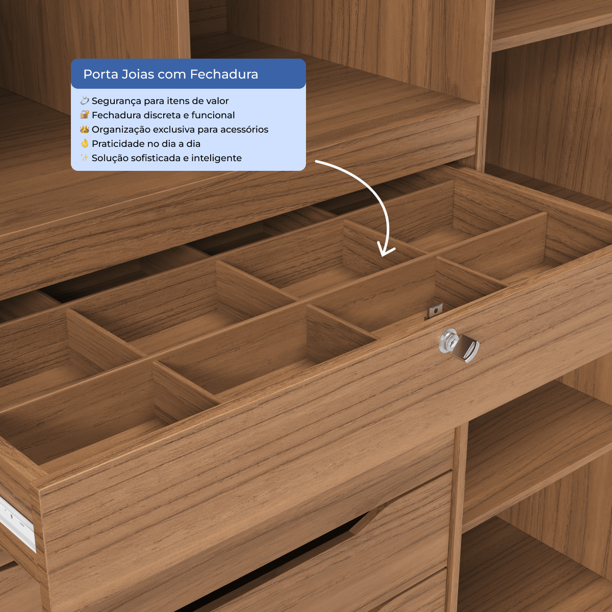 Guarda - Roupa Casal 3 Portas de Correr 6 Gavetas Montclair 275cm Canella com Off - White Fosco - Província - Guarda - roupas