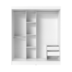 Guarda Roupa Casal 3 Portas de Correr c/ Espelho Vittorio 172cm Branco - Província - Guarda - roupas