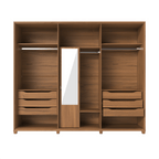 Guarda - Roupa Casal 6 portas 100% MDF com Espelho Interno Rockford 274cm Canella c/ Off White - Província - Guarda - roupas