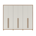 Guarda - Roupa Casal 6 portas 100% MDF com Espelho Interno Rockford 274cm Canella c/ Off White - Província - Guarda - roupas