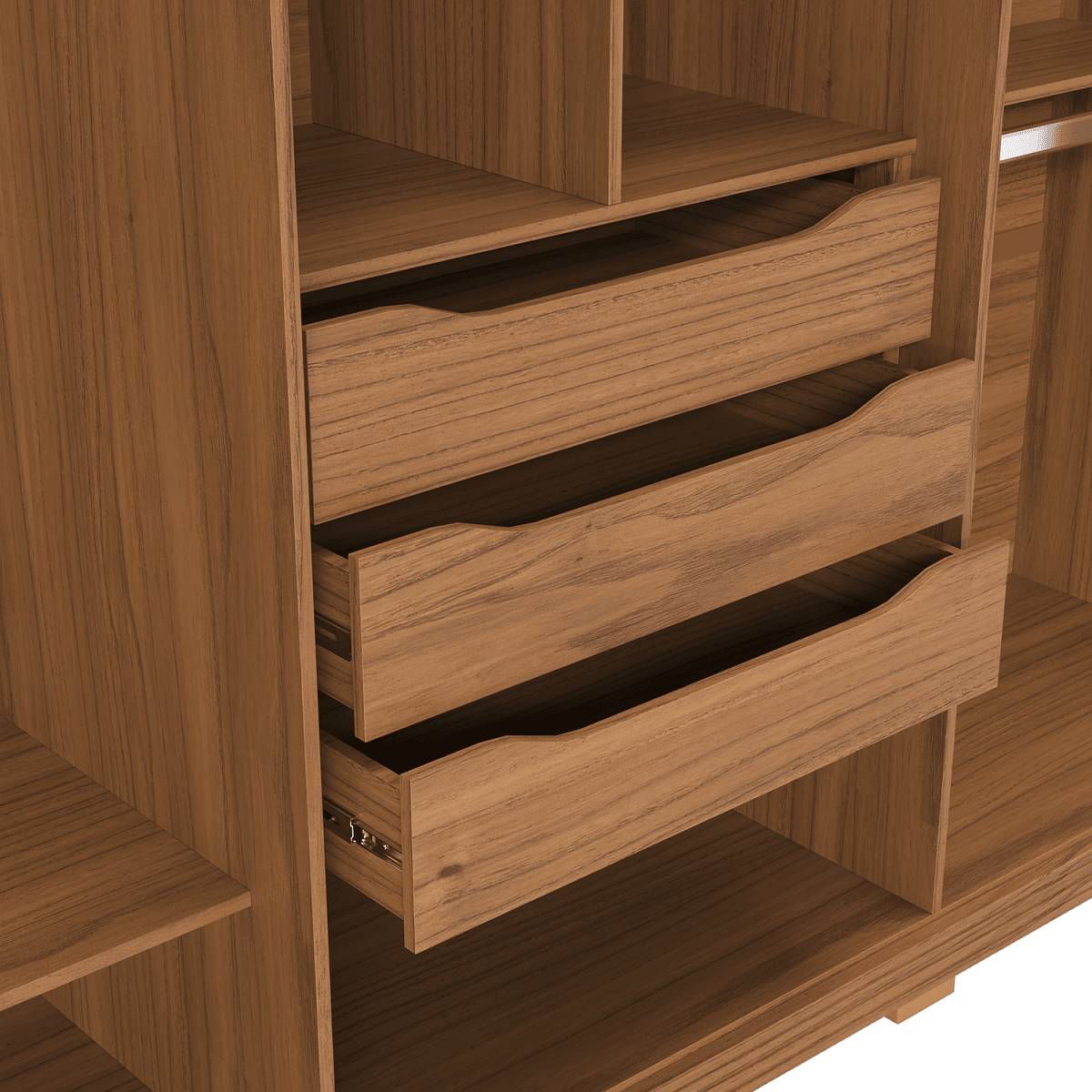 Guarda - Roupa Casal 6 Portas 3 Gavetas 100% MDF Memphis 246cm Canella com Off - White Fosco - Província - Guarda - roupas