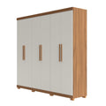 Guarda Roupa Casal 6 Portas 3 Gavetas 100% MDF Memphis 246cm Canella com Off - White Fosco - Província - Guarda - roupas
