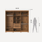 Guarda Roupa Casal 6 Portas 3 Gavetas 100% MDF Memphis 246cm Canella com Off - White Fosco - Província - Guarda - roupas