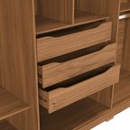 Guarda - Roupa Casal 6 Portas 3 Gavetas 100% MDF Memphis 246cm Canella - Província - Guarda - roupas