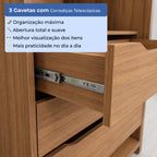 Guarda Roupa Casal 6 Portas 3 Gavetas 100% MDF Memphis 246cm Canella - Província - Guarda - roupas