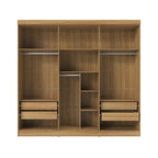 Guarda Roupa Casal 6 Portas 4 Gavetas Lazzaro 231cm Carvalho - Província - Guarda - roupas