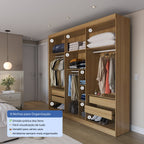 Guarda Roupa Casal 6 Portas 4 Gavetas Lazzaro 231cm Carvalho - Província - Guarda - roupas