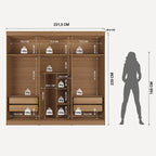 Guarda Roupa Casal 6 Portas 4 Gavetas Lazzaro 231cm Carvalho - Província - Guarda - roupas