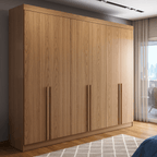 Guarda - Roupa Casal 6 Portas 4 Gavetas Lazzaro 231cm Preto - Província - Guarda - roupas