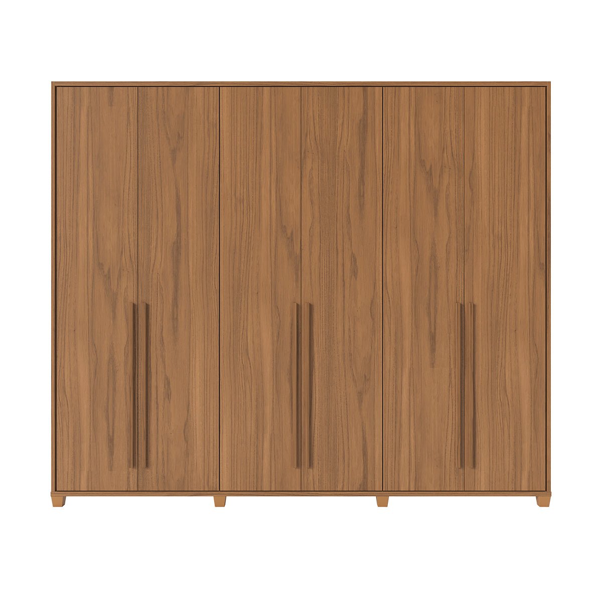 Guarda Roupa Casal 6 Portas 6 Gavetas 100% MDF com Espelho Interno Rockford 274cm Canella - Província - Guarda - roupas