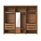 Guarda Roupa Casal 6 Portas 6 Gavetas 100% MDF com Espelho Interno Rockford 274cm Canella - Província - Guarda-roupas