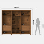 Guarda Roupa Casal 6 Portas com Espelho 100% MDF Dayton 274cm Canella com Off White Fosco - Província - Guarda-roupas