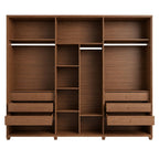 Guarda Roupa Casal 6 Portas com Espelho 100% MDF Dayton 274cm Canella com Off White Fosco - Província - Guarda-roupas