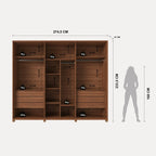 Guarda Roupa Casal 6 Portas Reflecta com Led 100% MDF Speculum 274cm Canella - Província - Guarda-roupas