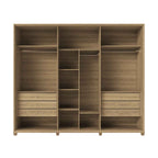 Guarda Roupa Casal 6 Portas Reflecta com Led 100% MDF Speculum 274cm Carvalho - Província - Guarda-roupas