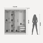 Guarda Roupa Casal com Espelho 3 Portas de Correr e 2 Gavetas Vittorio 172cm Branco - Província - Guarda - roupas