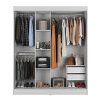 Guarda Roupa Casal com Espelho 3 Portas de Correr e 2 Gavetas Vittorio 172cm Branco - Província - Guarda - roupas