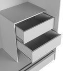 Guarda Roupa Casal com Espelho 3 Portas de Correr e 2 Gavetas Vittorio 172cm Branco - Província - Guarda - roupas