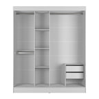 Guarda Roupa Casal com Espelho 3 Portas de Correr e 2 Gavetas Vittorio 172cm Branco - Província - Guarda - roupas