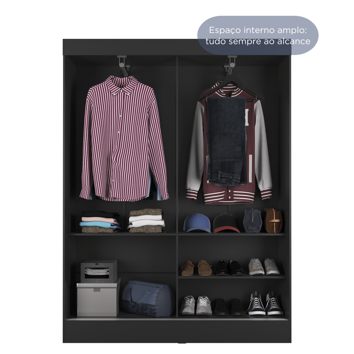 Guarda Roupa Solteiro 2 Portas de Correr Orazio 135cm Carvalho com Off White - Província - Guarda - roupas