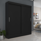 Guarda Roupa Solteiro 2 Portas de Correr Orazio 135cm Carvalho com Off White - Província - Guarda - roupas