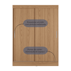 Guarda Roupa Solteiro 2 Portas de Correr Orazio 135cm Carvalho com Off White - Província - Guarda - roupas