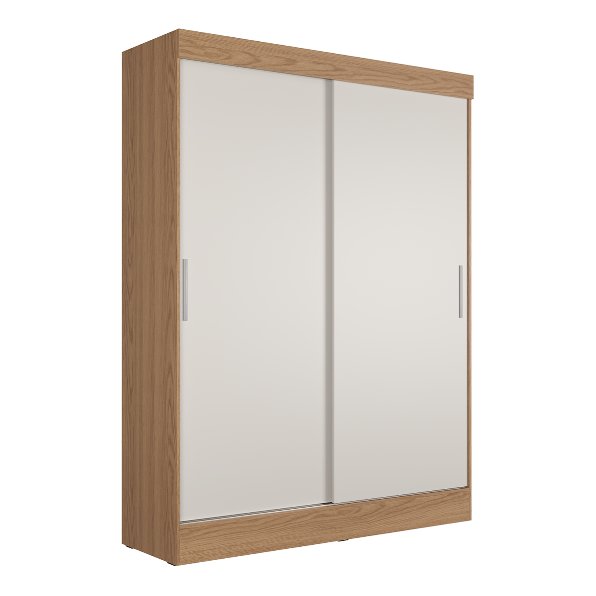 Guarda Roupa Solteiro 2 Portas de Correr Orazio 135cm Carvalho com Off White - Província - Guarda - roupas