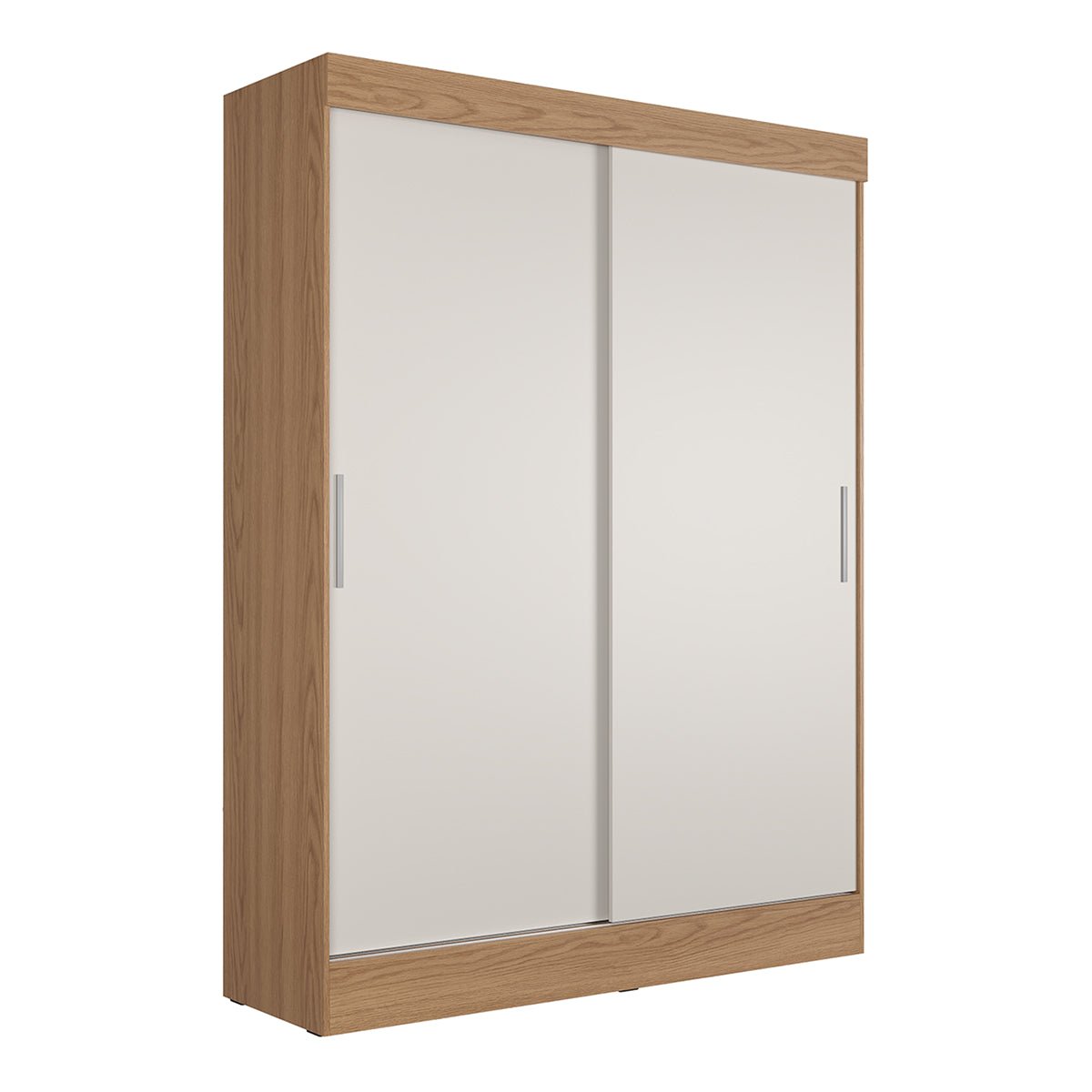 Guarda Roupa Solteiro 2 Portas de Correr Orazio 135cm Carvalho com Off - White - Província - Guarda - roupas
