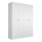 Guarda Roupa Solteiro 4 Portas Renzo 135cm Branco - Província - Guarda - roupas