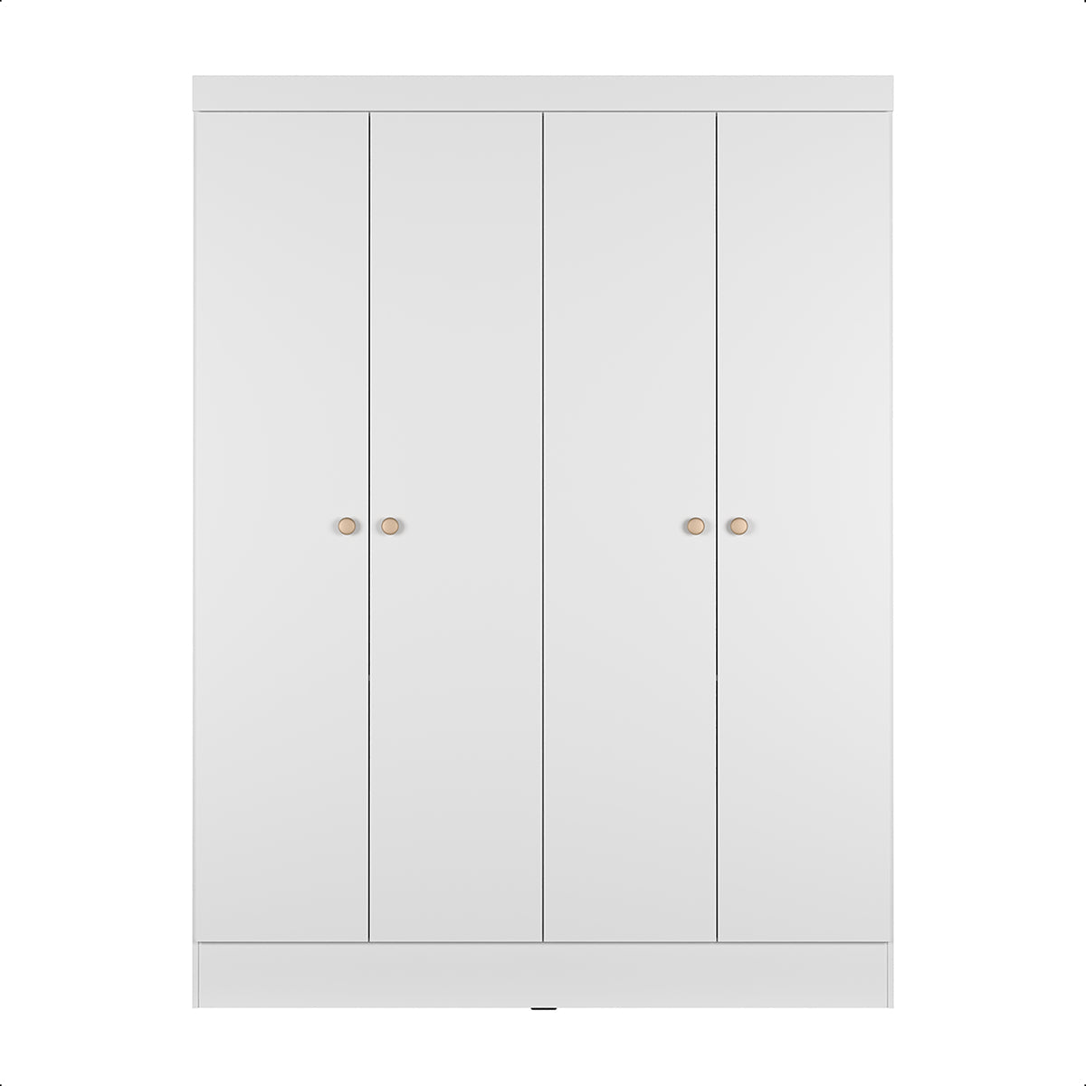 Guarda Roupa Solteiro 4 Portas Renzo 135cm Branco - Província - Guarda - roupas