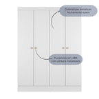 Guarda Roupa Solteiro 4 Portas Renzo 135cm Carvalho com Off White - Província - Guarda - roupas