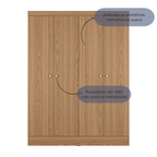 Guarda Roupa Solteiro 4 Portas Renzo 135cm Carvalho com Off White - Província - Guarda - roupas