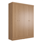 Guarda Roupa Solteiro 4 Portas Renzo 135cm Carvalho com Off White - Província - Guarda - roupas