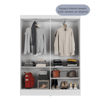 Guarda Roupa Solteiro 4 Portas Renzo 135cm Carvalho com Off White - Província - Guarda - roupas